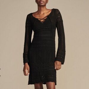 NWT Lucky Brand Black Crochet Elegant Dress Size XL/TG